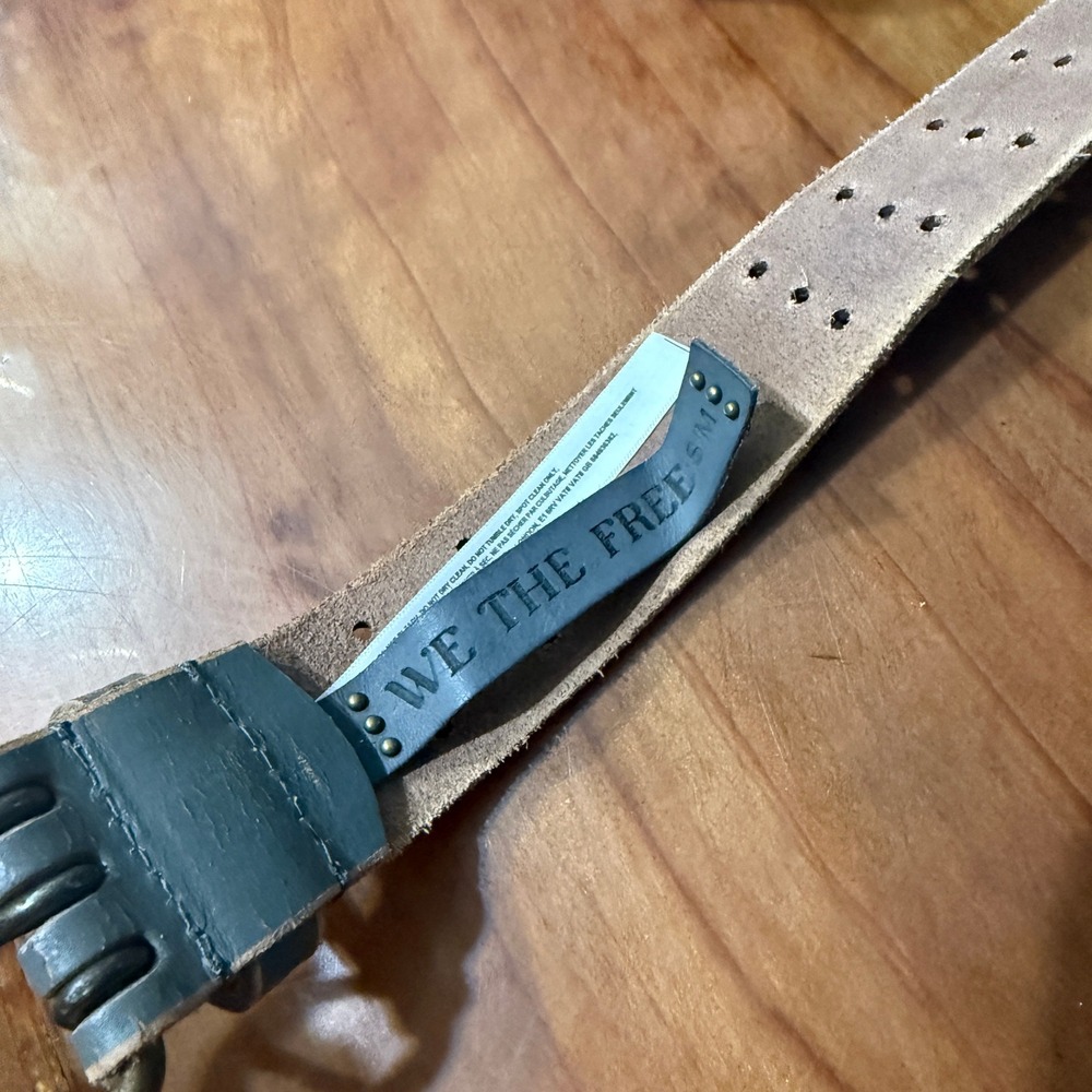 We the Free People Women's Belt Gray 3 hole Y2K Bohemian Leather R3-28 - Picture 6 of 6